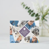 Moderne, eenvoudige vier foto's en Logo Feestdagenkaart (Staand voorkant)