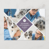 Moderne, eenvoudige vier foto's en Logo Feestdagenkaart (Voorkant)