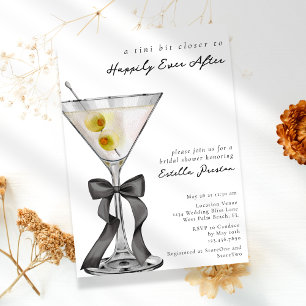 Moderne Eenvoudige Vies Martini Bruidsdouche Kaart