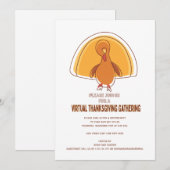 Moderne eenvoudige virtuele Thanksgiving voor Turk Kaart (Voorkant / Achterkant)