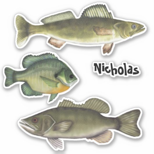 Moderne eenvoudige vis waarvan ik hou, minimalisti sticker (Voorkant)