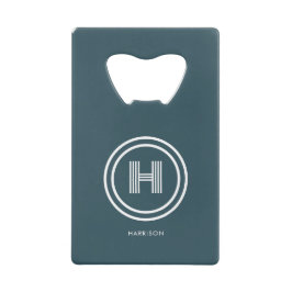 Moderne Eenvoudige Vorm Monogram Creditkaart Flessenopener