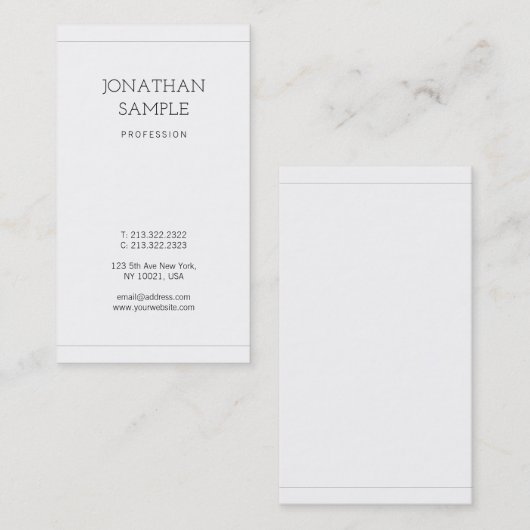 Moderne, eenvoudige vormgeving elegant design in T Visitekaartje (Voorkant / Achterkant)
