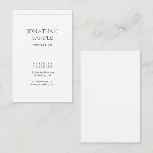 Moderne, eenvoudige vormgeving, elegant design, pr visitekaartje (Voorkant / Achterkant)