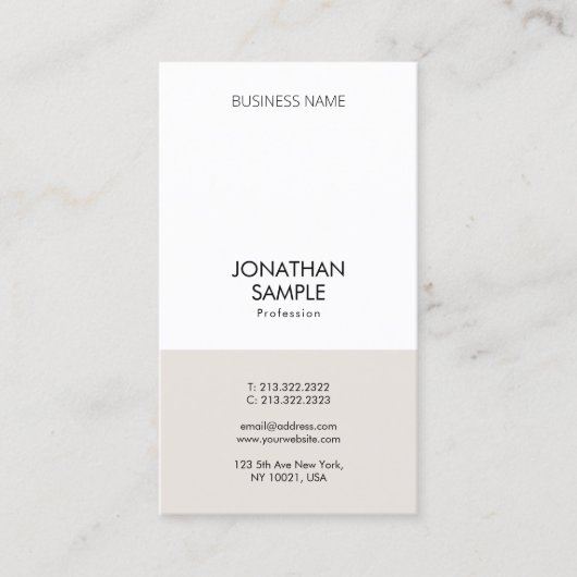 Moderne, eenvoudige vormgeving - Verticaal design Visitekaartje (Voorkant)