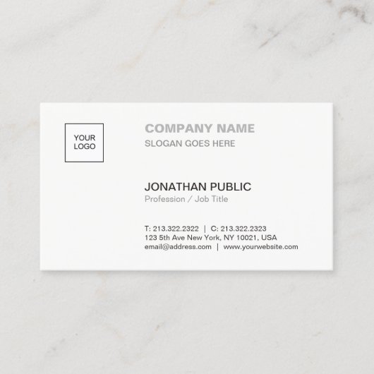 Moderne, eenvoudige vormgeving voor professionele  visitekaartje (Voorkant)