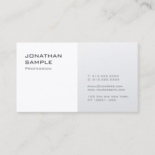 Moderne, eenvoudige vormgeving, zilverwitte vlek visitekaartje (Voorkant)