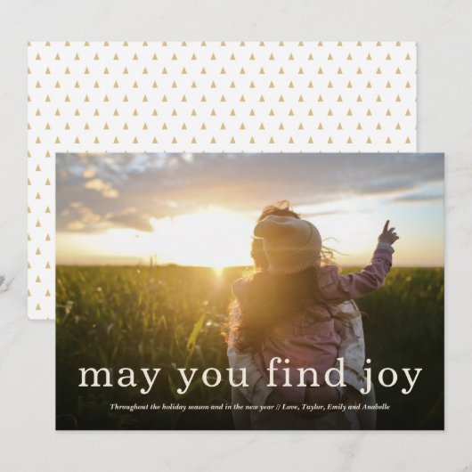 Moderne Eenvoudige vreugde / Vakantie Volledige Fo Kaart (Voorkant / Achterkant)