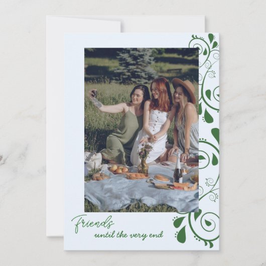 Moderne eenvoudige vrienden foto Vakantie Kaart (Voorkant)