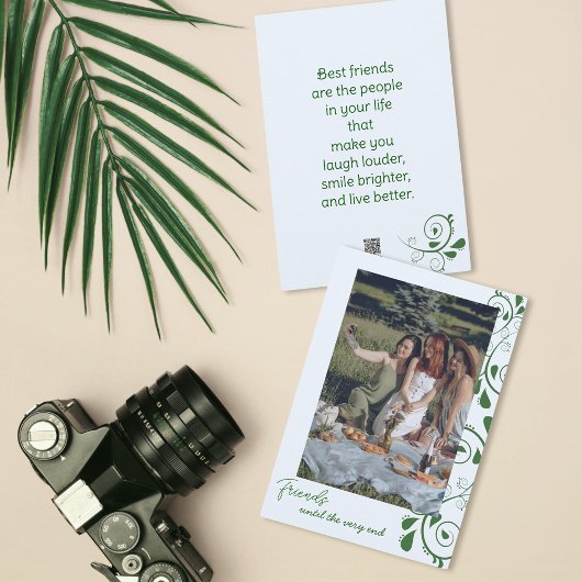 Moderne eenvoudige vrienden foto Vakantie Kaart