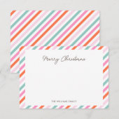 Moderne Eenvoudige Vrolijke Kerst Nota Kaart Notitiekaartje (Voorkant / Achterkant)