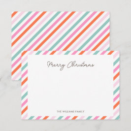 Moderne Eenvoudige Vrolijke Kerst Nota Kaart Notitiekaartje