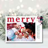 Moderne Eenvoudige Vrolijke Kerstfoto Zakelijk Feestdagenkaart