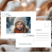 Moderne Eenvoudige Vrolijke Kerstmis 1 Foto Briefkaart