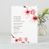 Moderne eenvoudige Waterverf Cherry Blossom Kaart (Staand voorkant)