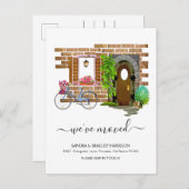 Moderne Eenvoudige Waterverf Nieuw adres Aankondigingskaart (Voorkant / Achterkant)