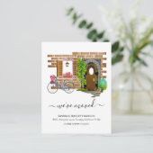 Moderne Eenvoudige Waterverf Nieuw adres Aankondigingskaart (Staand voorkant)