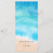 Moderne eenvoudige Waterverf Sandy Beach bruiloft Menu (Achterkant)