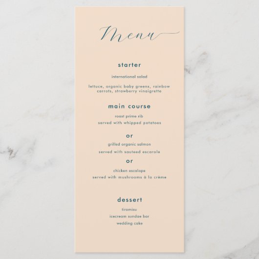 Moderne eenvoudige Waterverf Sandy Beach bruiloft Menu (Voorkant)