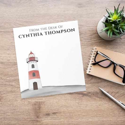 Moderne, eenvoudige Waterverf vuurtoren Notitieblok