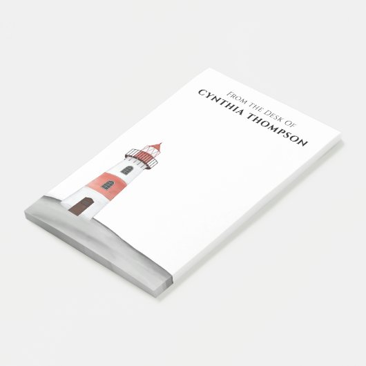 Moderne, eenvoudige Waterverf vuurtoren Post-it® Notes (Schuin)