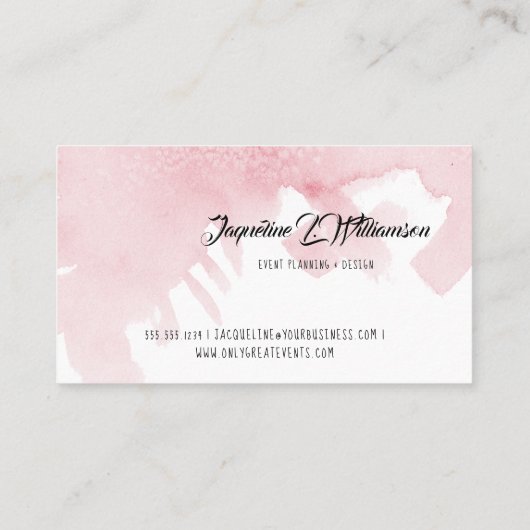 Moderne, eenvoudige Waterverf wash Art Design Busi Visitekaartje (Achterkant)