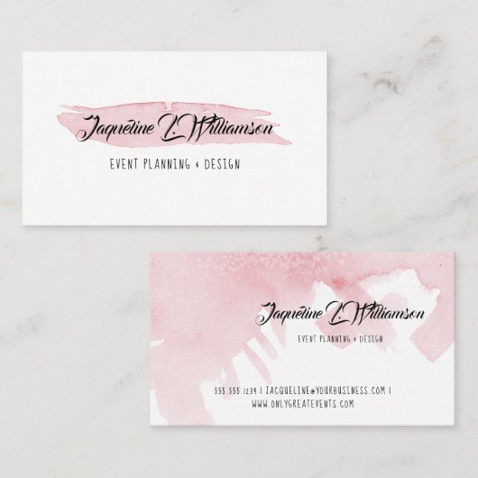 Moderne, eenvoudige Waterverf wash Art Design Busi Visitekaartje (Voorkant / Achterkant)