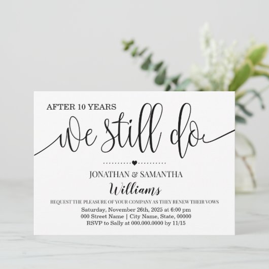 Moderne eenvoudige We doen nog steeds Trouwdag Kaart (Staand voorkant)