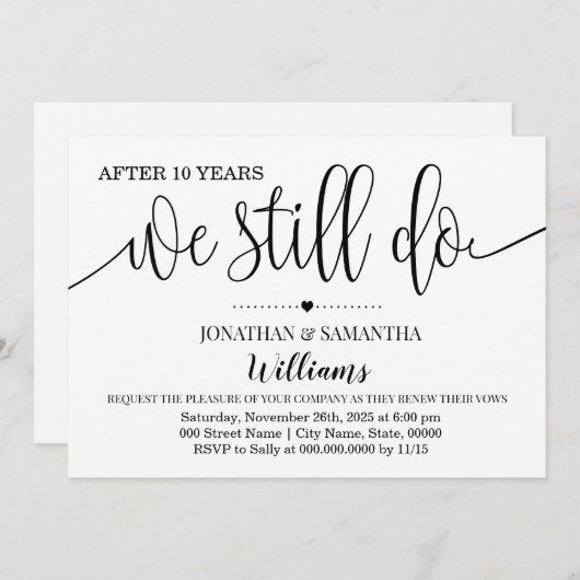 Moderne eenvoudige We doen nog steeds Trouwdag Kaart (Voorkant / Achterkant)