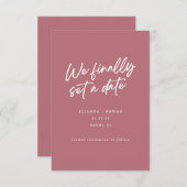 Moderne Eenvoudige We Hebben Eindelijk Een Datum H Save The Date (Voorkant / Achterkant)