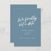 Moderne Eenvoudige We Hebben Eindelijk Een Datum H Save The Date (Voorkant / Achterkant)