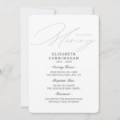 Moderne eenvoudige weergave, Requiem, begrafenis Kaart (Voorkant)