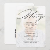 Moderne eenvoudige weergave, Requiem, begrafenis Kaart (Voorkant / Achterkant)