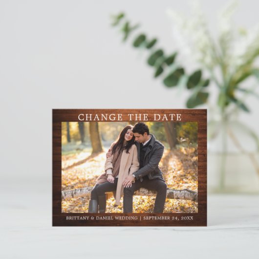 Moderne Eenvoudige Wijzig de Datum Nieuwe Datum Ho Briefkaart (Staand voorkant)