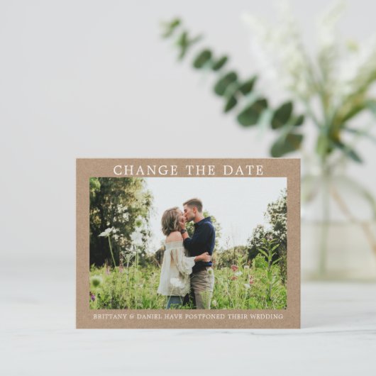 Moderne eenvoudige wijziging van de datum Foto Kra Briefkaart (Staand voorkant)