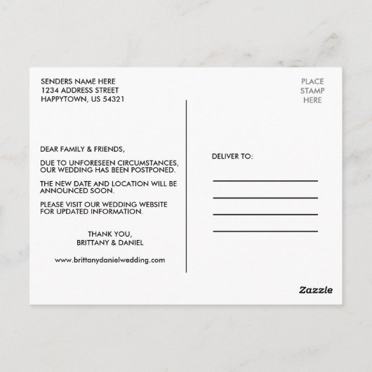 Moderne eenvoudige wijziging van de datum Foto Kra Briefkaart (Achterkant)