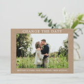 Moderne eenvoudige wijziging van de datum-Kraft-ka Save The Date (Staand voorkant)