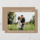 Moderne eenvoudige wijziging van de datum-Kraft-ka Save The Date (Voorkant / Achterkant)