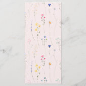 Moderne Eenvoudige Wilde Bloem Bruiloft Menu (Achterkant)