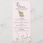 Moderne Eenvoudige Wilde Bloem Bruiloft Menu (Voorkant)