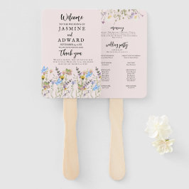 Moderne Eenvoudige Wildflower Bloemen Huwelijk Handwaaier