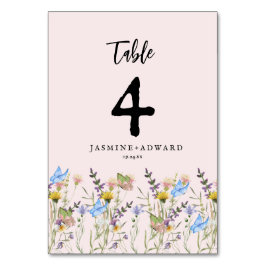 Moderne Eenvoudige Wildflower Bloemen Huwelijk Kaart