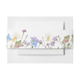 Moderne Eenvoudige Wildflower Bloemen Huwelijk Uitnodigingen Wikkel