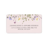 Moderne Eenvoudige Wildflower Bloemen Huwelijkster Etiket (Voorkant)