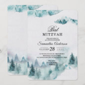 Moderne Eenvoudige winter, groen en witte bomen Kaart (Voorkant / Achterkant)