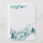 Moderne Eenvoudige winter, groen en witte bomen Kaart (Achterkant)