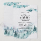 Moderne Eenvoudige winter, groen en witte bomen Kaart (Voorkant / Achterkant)