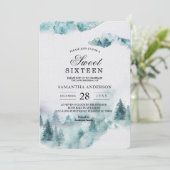 Moderne Eenvoudige winter, groen en witte bomen Kaart (Staand voorkant)