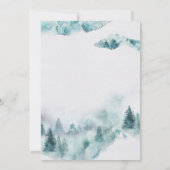 Moderne eenvoudige wintergroene en witte bomen kaart (Achterkant)