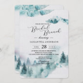 Moderne eenvoudige wintergroene en witte bomen kaart (Voorkant / Achterkant)